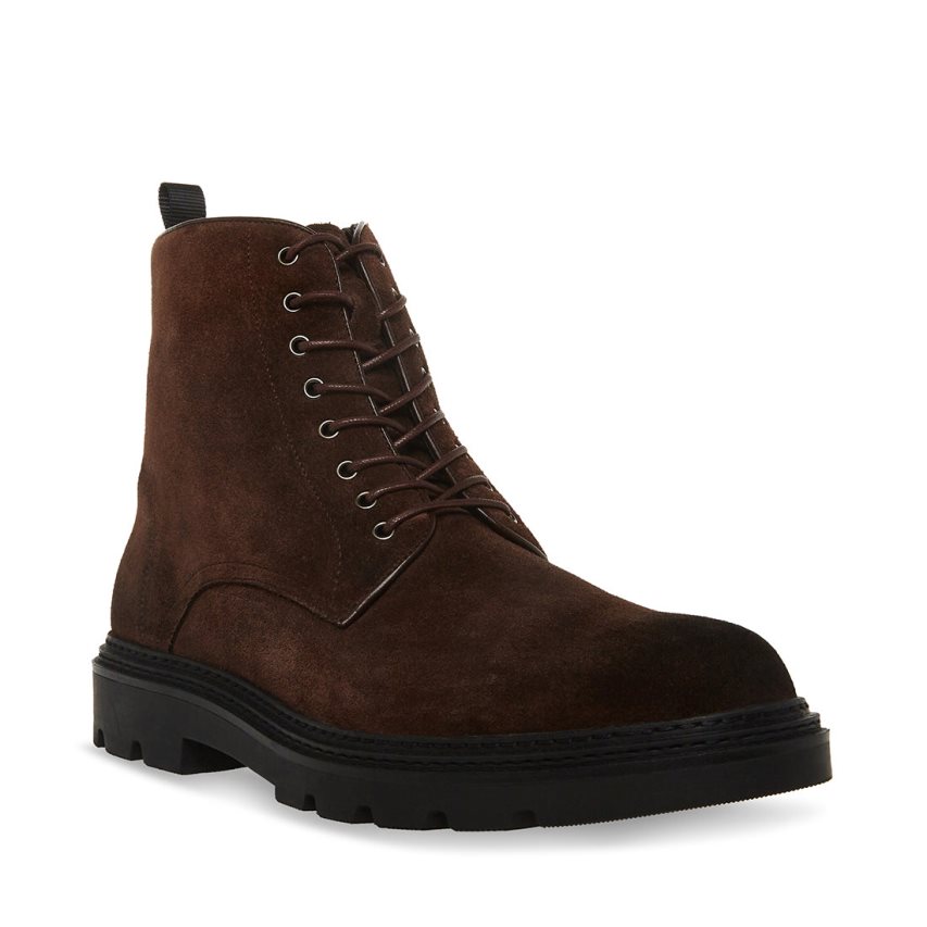 Dark Brown Steve Madden Jessee Suede Men's Ankle Boots | PH 4231EYK